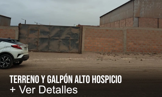 Terreno y galpon alto hospicio barrio industrial